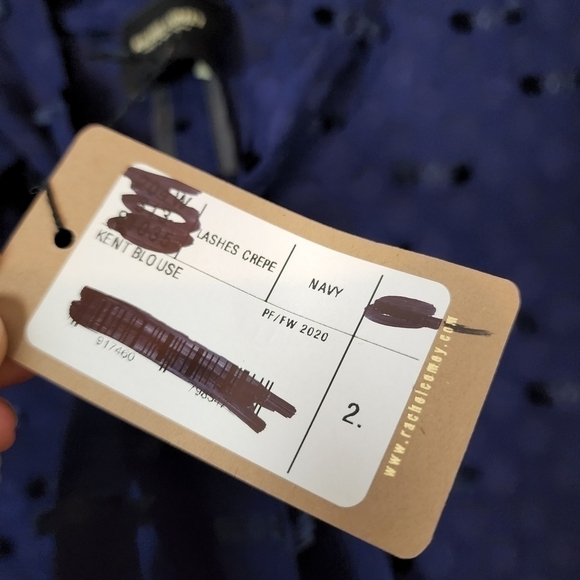 Rachel Comey kent blouse, navy blue, nwt - Picture 6 of 10